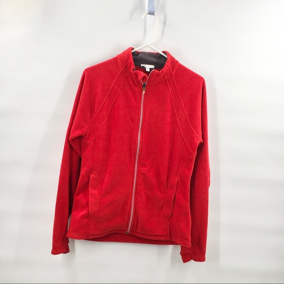GapBody Red Fleece Jacket M - Picture 2 of 7